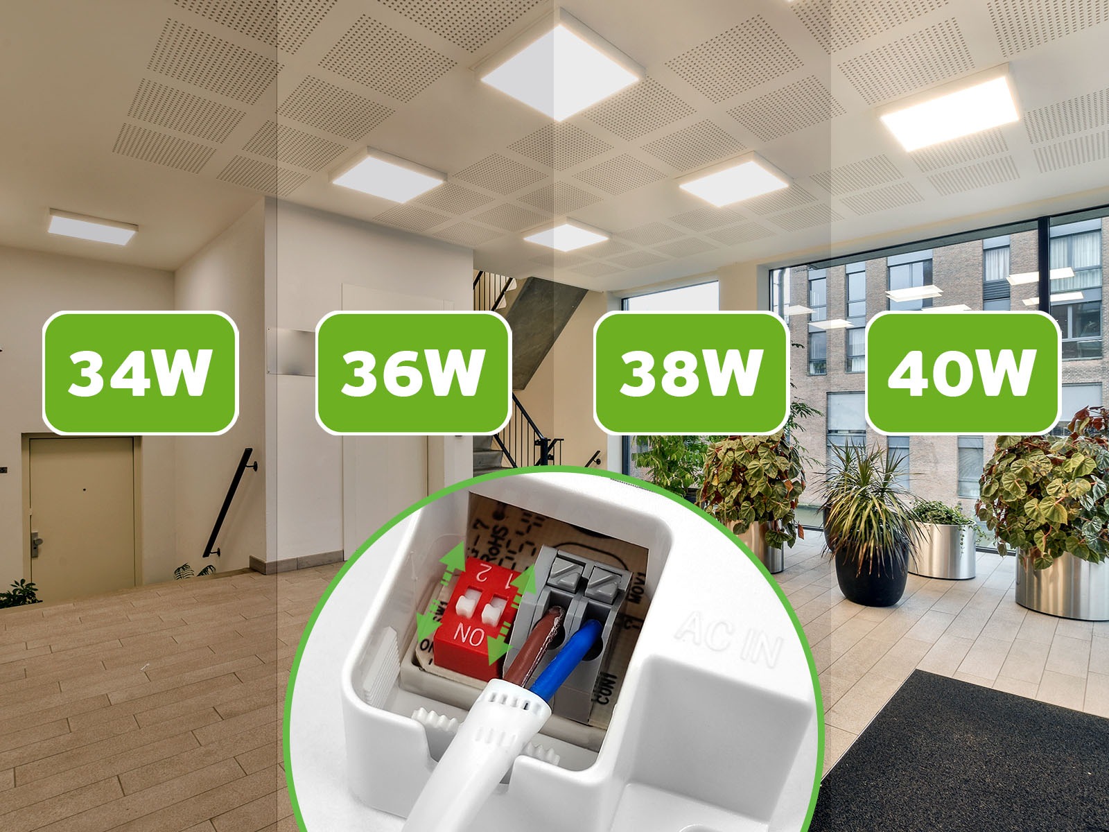 Panel natynkowy LED 60x60 Almach CRI 95 CCT 40W 3000/4000/5000/6500K